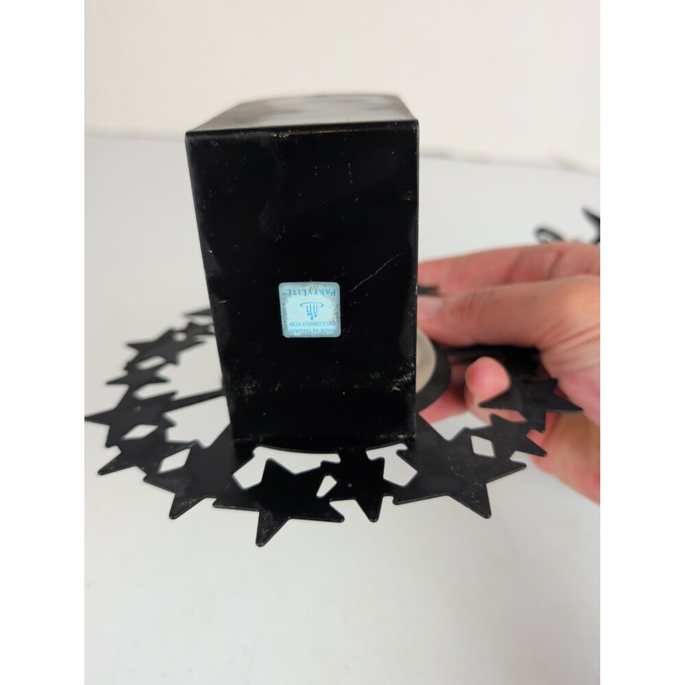Vintage 90’s PartyLite Celestial Sun & Moon Wall Sconces-Black & Frosted Glass - Picture 6 of 6